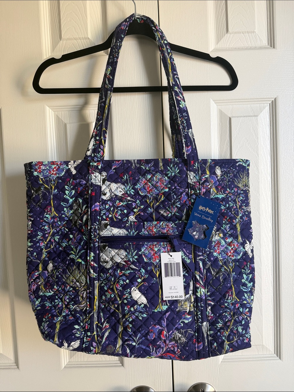 Vera Bradley Harry Potter Forbidden Forest Quilted Purple Floral Tote NWT